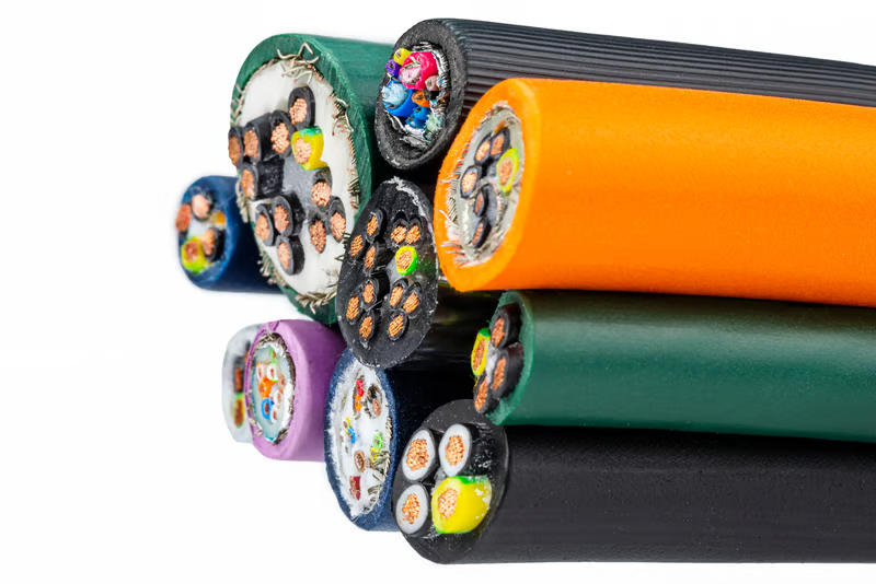Corte transversal de cable industrial